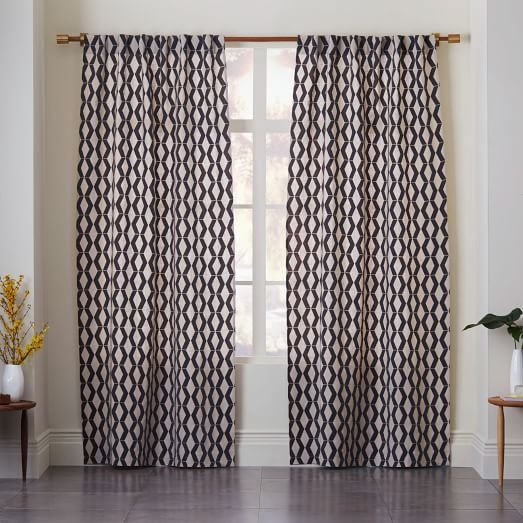 Rhombi Flocked Curtain - Image 0