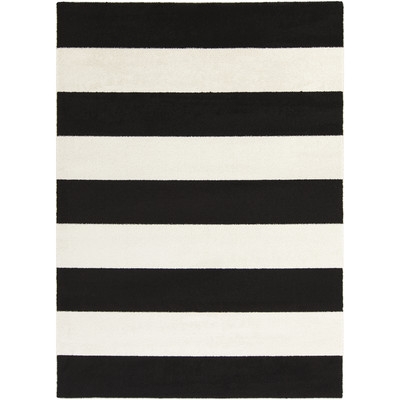 Horizon Charcoal & Ivory Striped Area Rug by Surya - Image 0