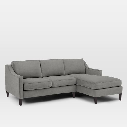 Paidge Right Chaise 2-Piece Chaise Sectional - Brushed Heathered Cotton, Gray Haze - Image 0