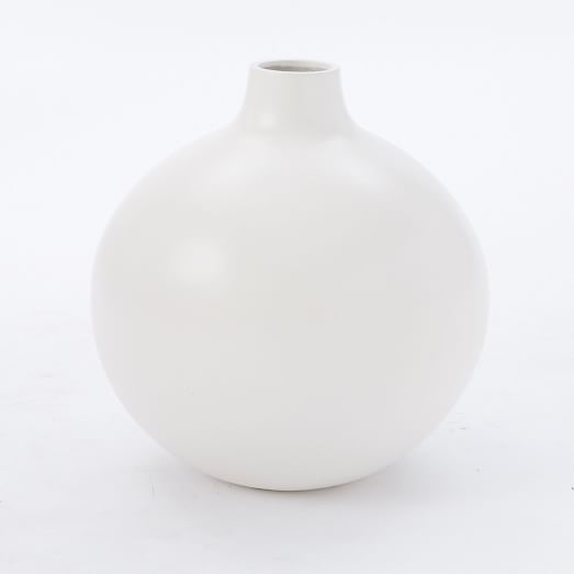 Pure White Ceramic Extra Large Ball Vase - Image 0