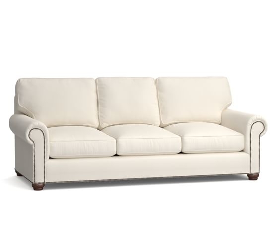 Webster Upholstered Grand Sofa - Twill, Cream - Image 0