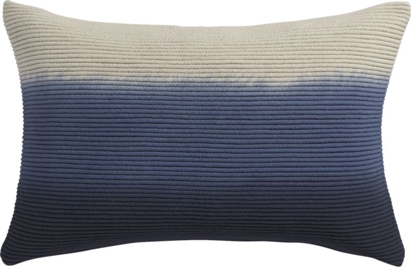 blue azure 18"x12" pillow with feather-down insert. - Image 0