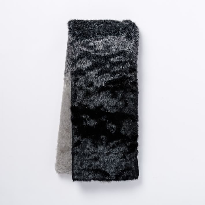 Faux Fur Seal Ombre Throw - Image 0