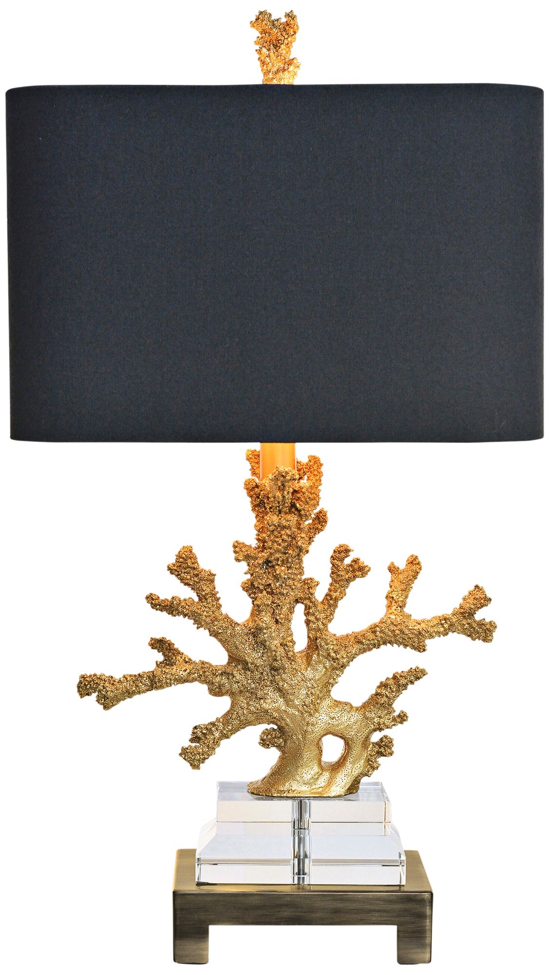 Couture Coral Gold and Brass Table Lamp - Image 0