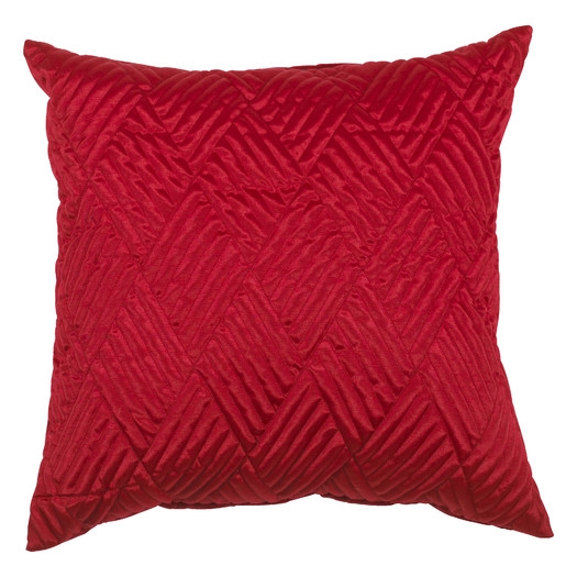 Urban Loft Quilted Solid Throw Pillow - Red - 20sq. - Feather Insert - Image 0