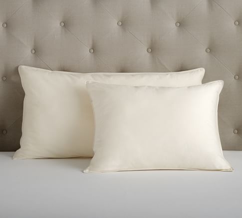 PB Organic 350-Thread-Count Sateen Natural Pillow - King - Polyester fill - Image 0