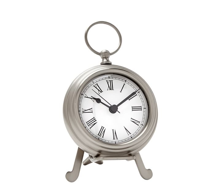 POCKET WATCH CLOCK - SMALL - PEWTER - Image 0