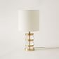 Clear Disc Table Lamp - Small (Antique Brass/White Linen) - Image 0