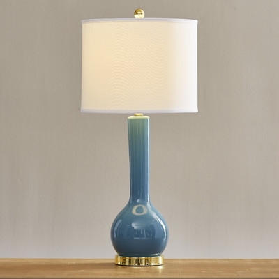 Mae Long Neck 30.5" H Table Lamp with Drum Shade - Marine Blue - Image 0