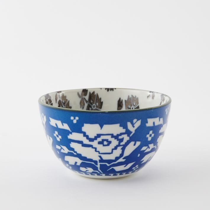 Folk Pad Printed Bowls- Blue/Black - Image 0