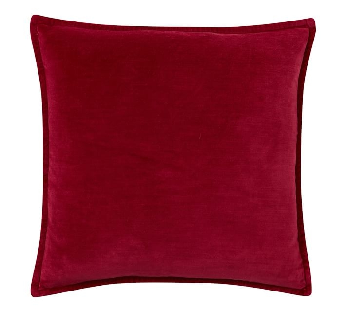 Washed Velvet 20"sq. Hibiscus Pillow Cover -  insert sold separately. - Image 0