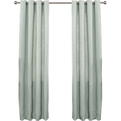 Solid Heavyweight Textured Faux Linen Curtain Panels -84"- Set of 2 - Image 0