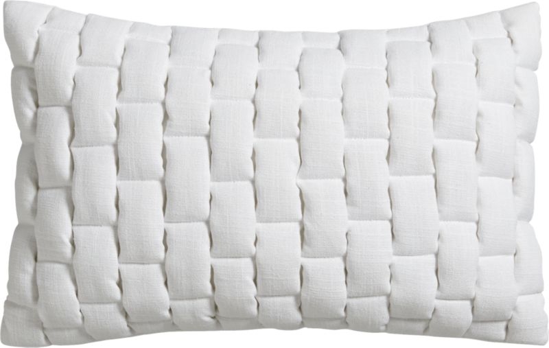 Mason quilted white 18"x12" pillow with down-alternative insert - Image 0