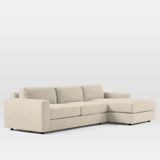 Urban 2-Piece Chaise Sectional - Large, right facing chaise; Pebble Weave, Oatmeal - Image 0