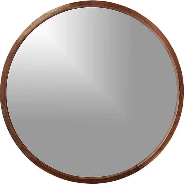 Acacia wood 40" mirror - Image 0