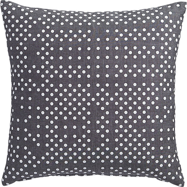 Daub 16" pillow- Grey chambray- Feather/polyester insert - Image 0