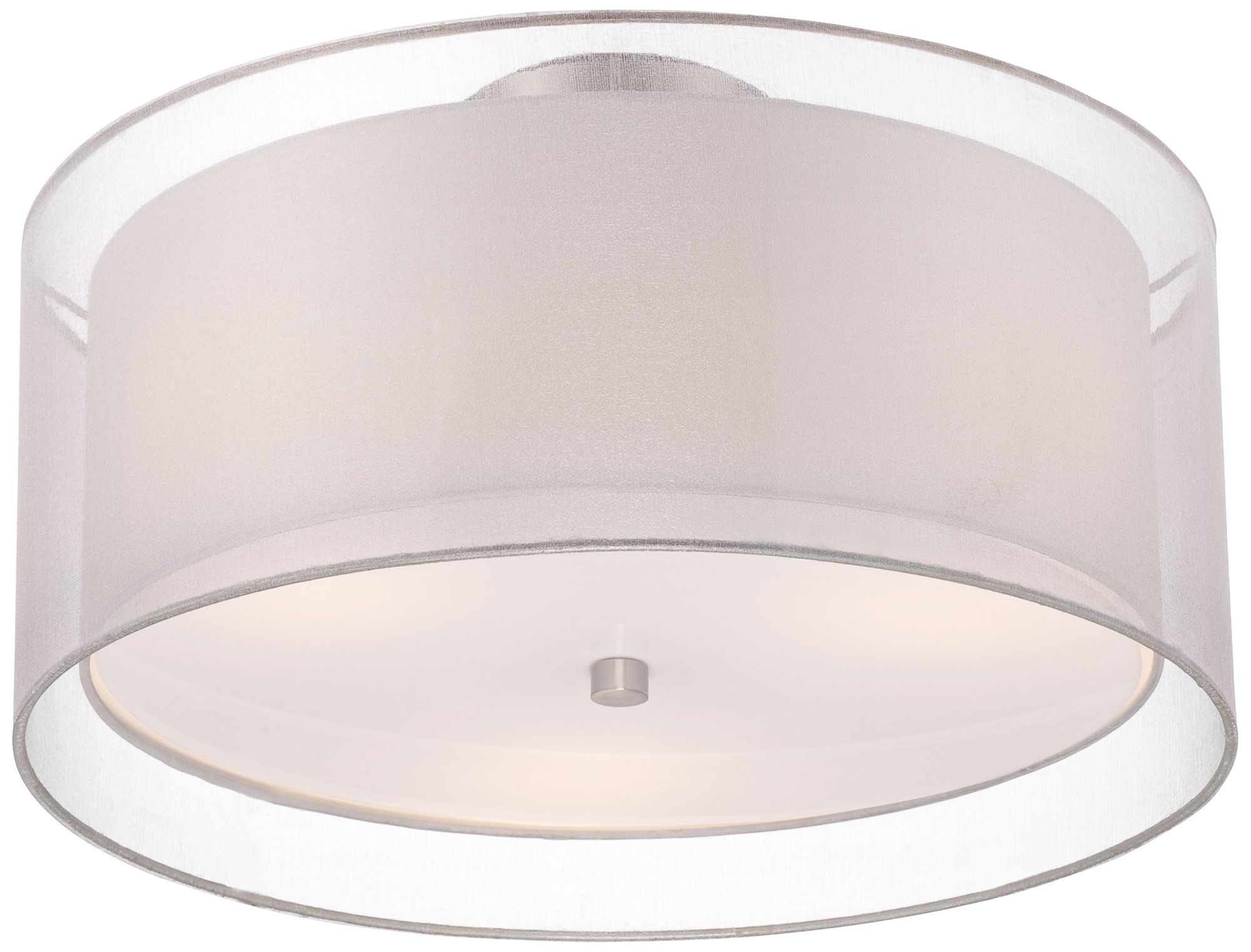 Possini Euro Design Double Drum 18" Wide White Ceiling Light - Image 0