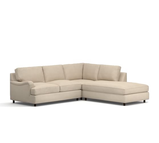 PB Comfort English Arm Upholstered 3-Piece Bumper Sectional with Corner - Image 0