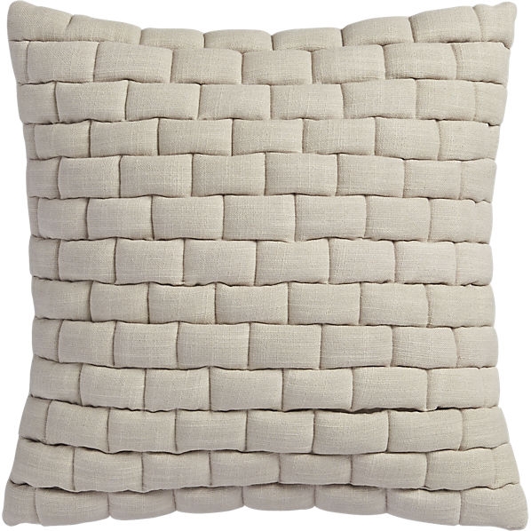 Mason quilted oat 18" pillow with down-alternative insert - Image 0