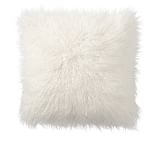 MONGOLIAN FAUX FUR PILLOW COVER - IVORY - 26" X 26" - INSERT SOLD SEPARATELY - Image 0