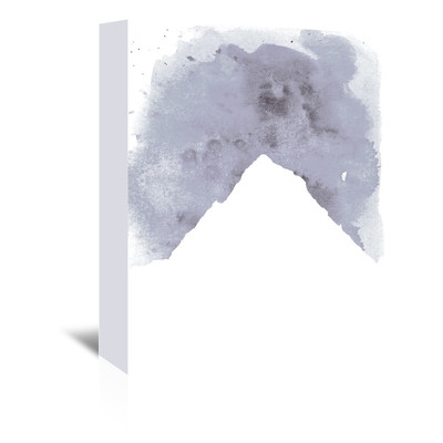 Watercolor Gray Mountain Painting Print - 30x24 - Image 0