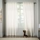 Velvet Pole Pocket Curtain - Ivory, unlined, individual,  96"h, - Image 0