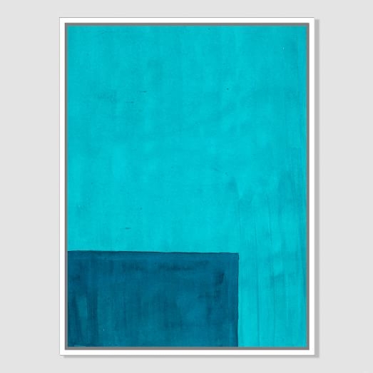 Roar + Rabbit Print - Color Horizon - Teal-  30"x40" (Canvas) - White frame - Image 0