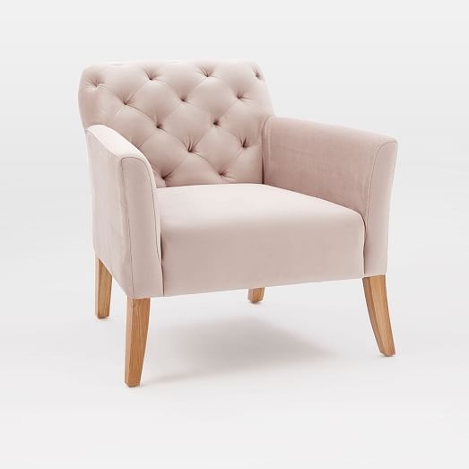 Elton Chair - Luster Velvet, Dusty Blush - Image 0