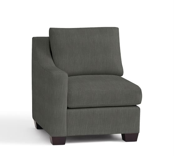 York Slope Left Arm Chair - Performance Tweed, Slate - Image 0