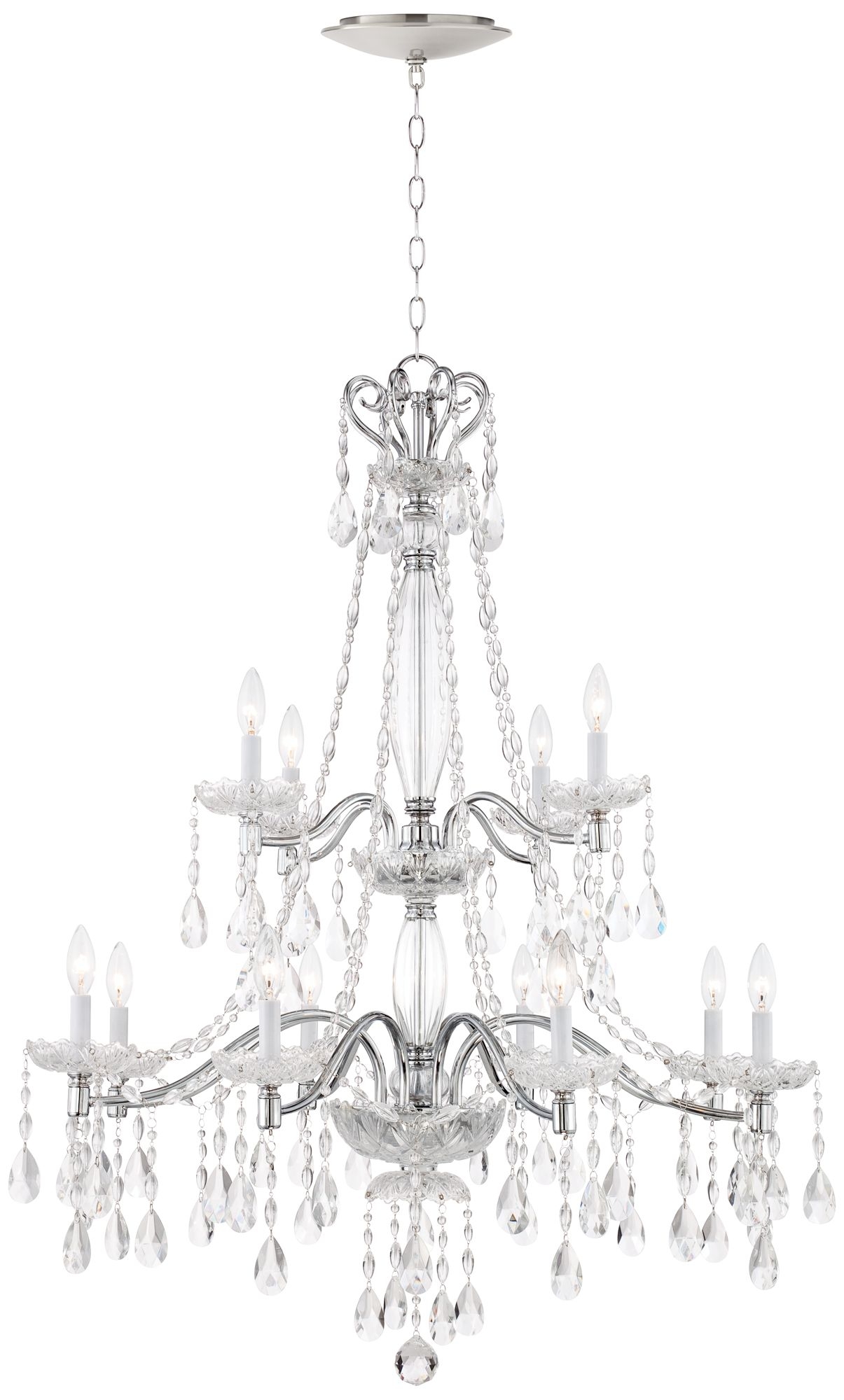 Lenora 37 1/2"W Crystal Chandelier with LED Canopy - Image 0