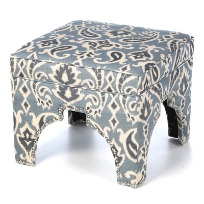 Grant Ottomanby Safavieh - Blue / Grey and Off White - Image 0
