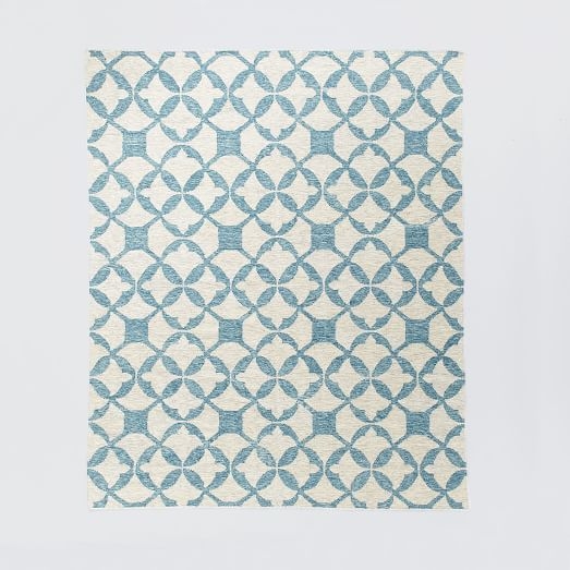 Tile Wool Kilim Rug - Aquamarine - 8" x 10" - Image 0