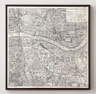 VINTAGE AERIAL MAPS OF EUROPEAN CITIES - LONDON - Image 0