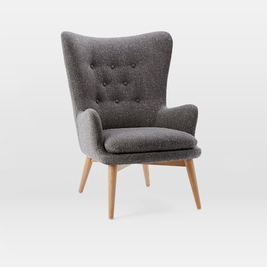 Niels Wing Chair - Salt+Pepper - Image 0