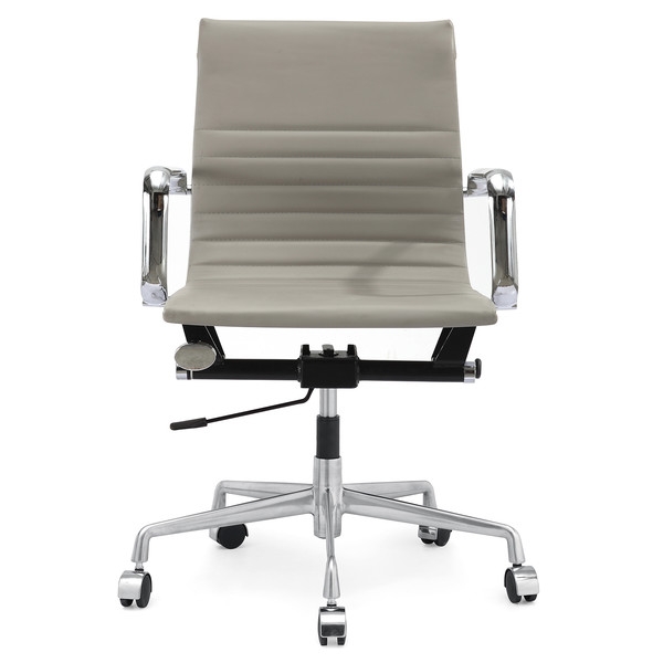 Vegan Leather Mid-Back Office Chair with Arms - Image 0