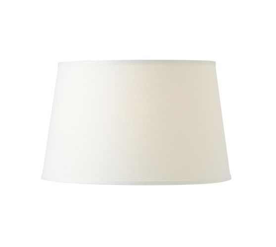 LINEN TAPERED DRUM LAMP SHADE - SMALL-White - Image 0