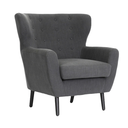 Baxton Studio Arm Chair - Dark gray - Image 0
