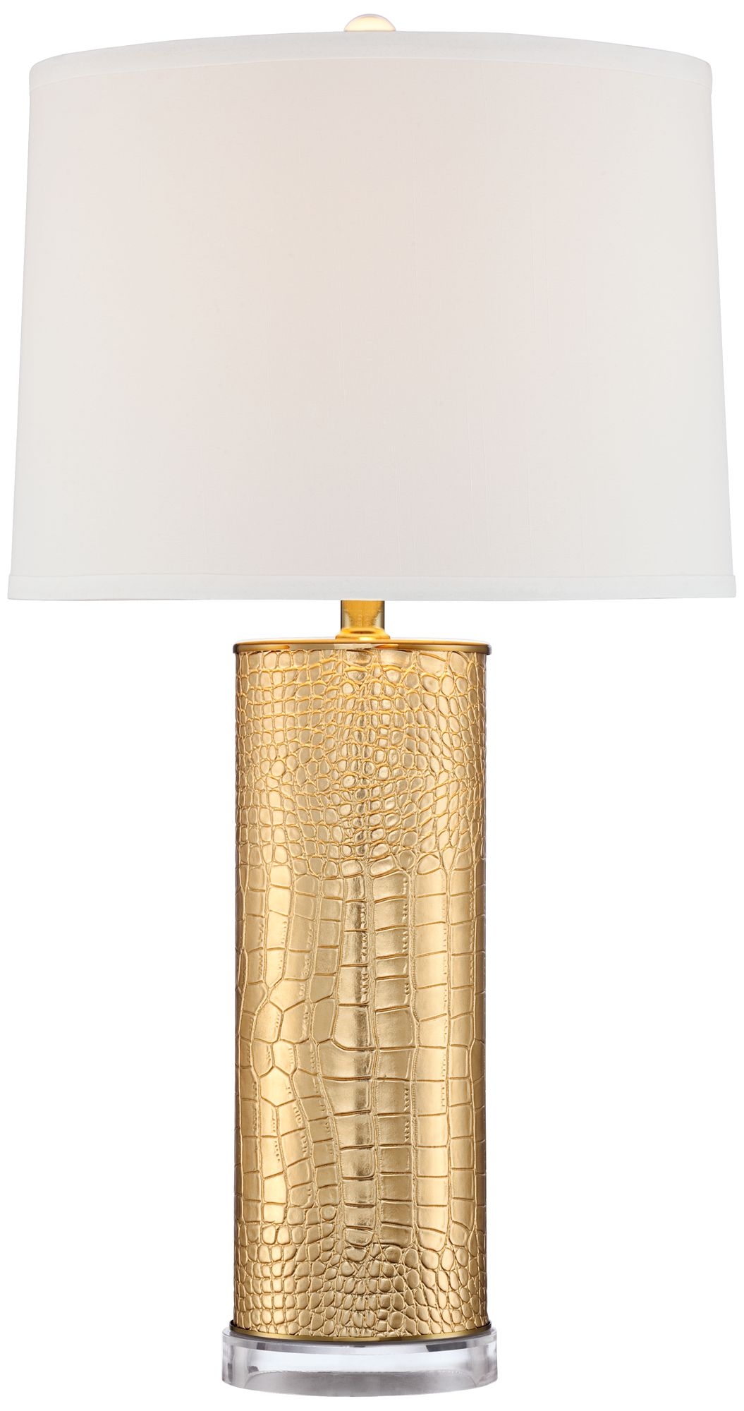 Simone Gold Faux Croc Table Lamp - Image 0