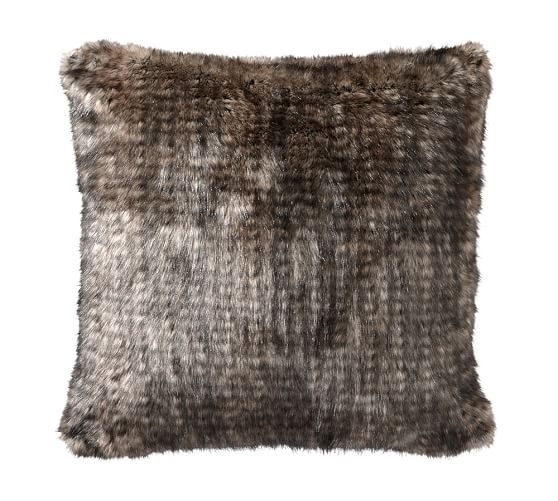 Faux Fur Pillow Cover- 18"sq-RABBIT-Insert sold separately. - Image 0