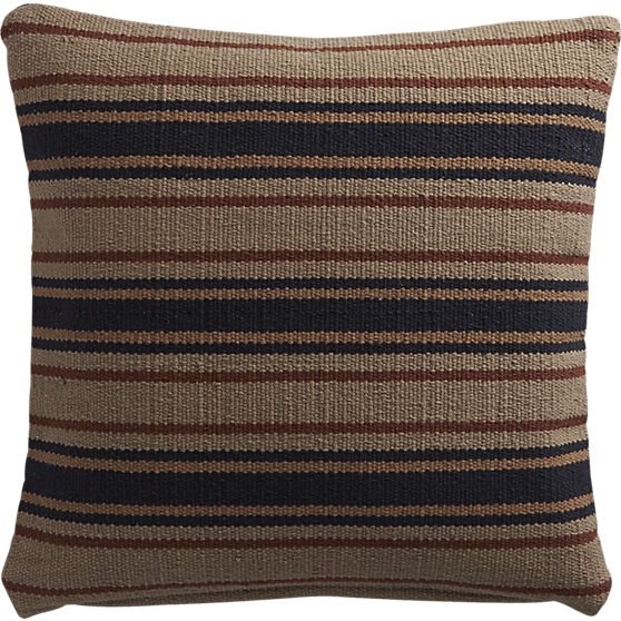 The Hill-Side workwear blanket stripe dhurrie 18" pillow - Image 0