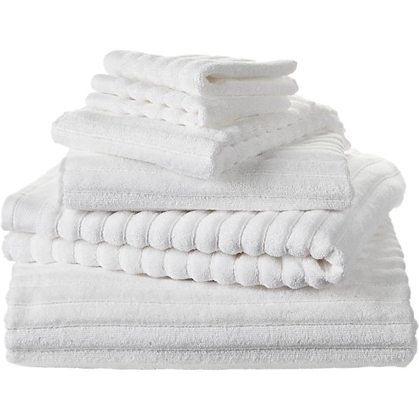 6-piece channel white cotton bath towel set - Image 0
