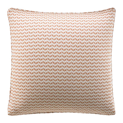Leaves Cotton Throw Pillow - Apricot - 18"sq. - Polyester insert - Image 0