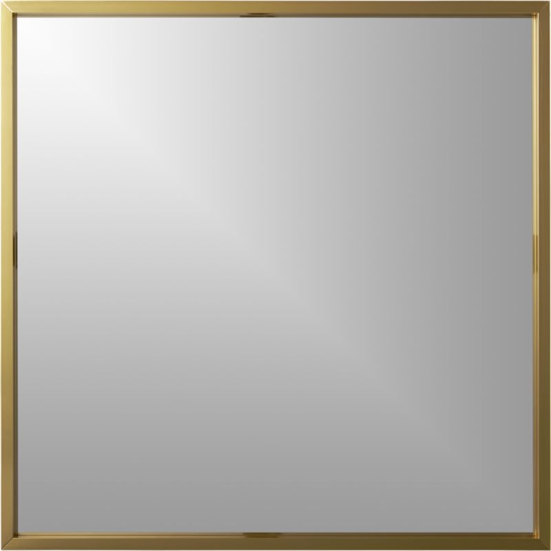 Gallery 33" brass wall mirror - Image 0
