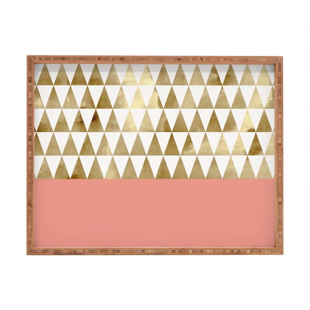 Gold triangles Rectangular Tray - Image 0