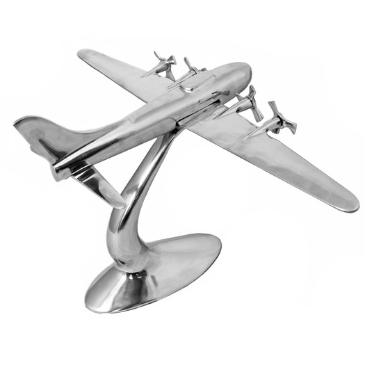 Large Solid Aluminum Replica Propeller Airplane Sculpture - Image 0
