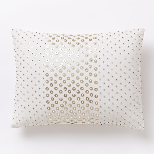 Sequined Allover Dot Pillow Cover - 12x16, No Insert - Image 0