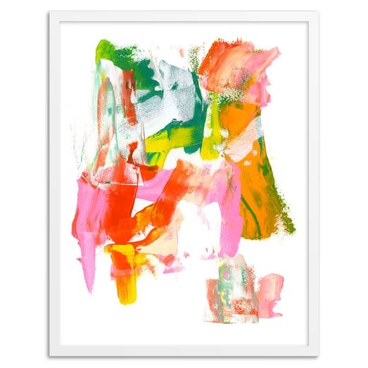 Abstract I Wall Art- 13"w x 16"l.- White frame - Image 0