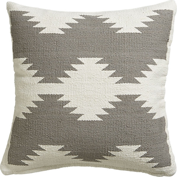 Tecca pillow -White on grey-  18x18 - With Insert - Image 0