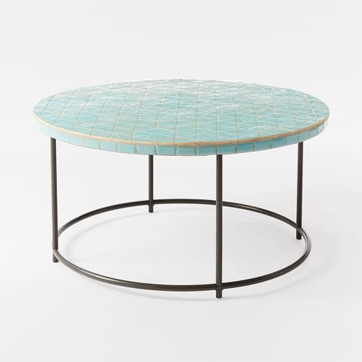 Mosaic Coffee Table - Blue Spider Web - Image 0