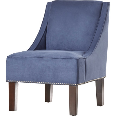 Nail Button Swoop Arm Chair - Lazuli Blue - Image 0